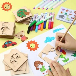 20pcs Montessori Kids Drawing Toys Wooden